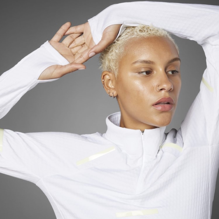 Adidas Reflect At Night X-city Top Branco De Manga Comprida