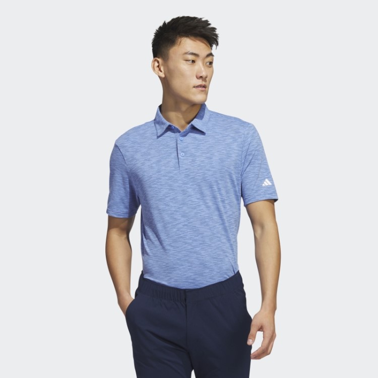 Camisa Polo De Golfe Azul Adidas Space Dye