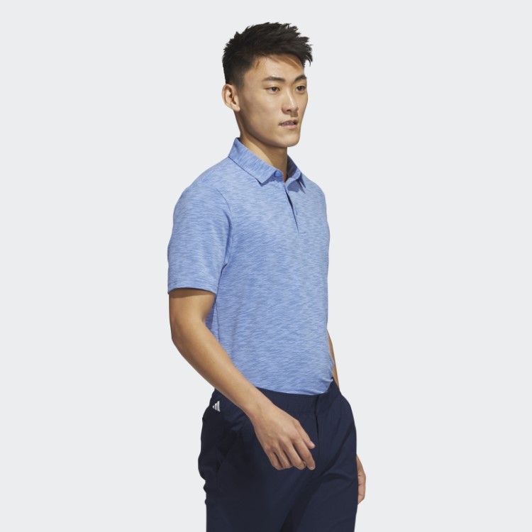 Camisa Polo De Golfe Azul Adidas Space Dye