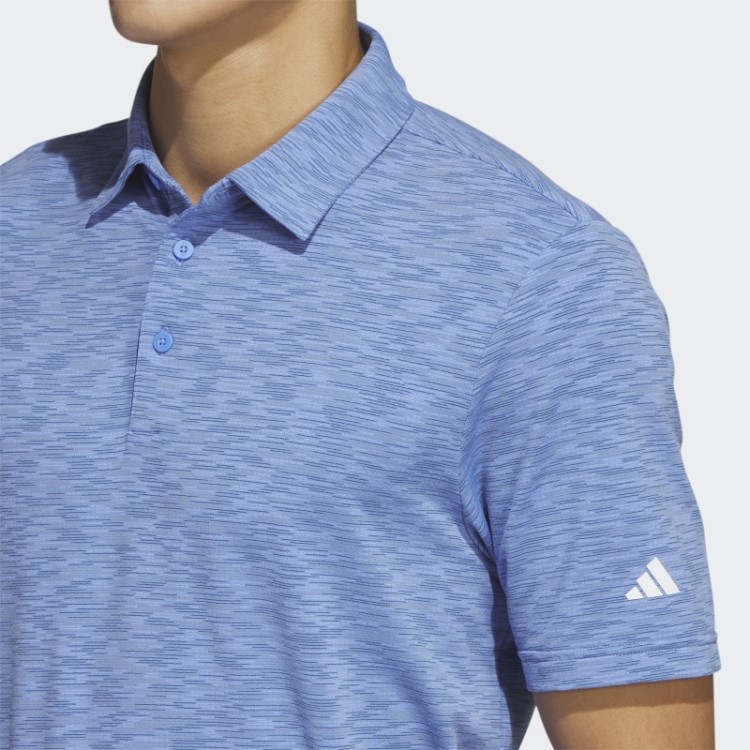 Camisa Polo De Golfe Azul Adidas Space Dye