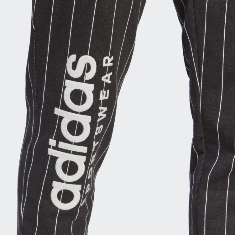 Calça De Lã Listrada Preta Adidas