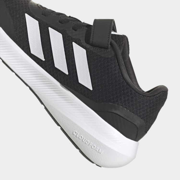 Tênis Preto Adidas Runfalcon 3.0 Elástico Com Cadarço E Tira Superior
