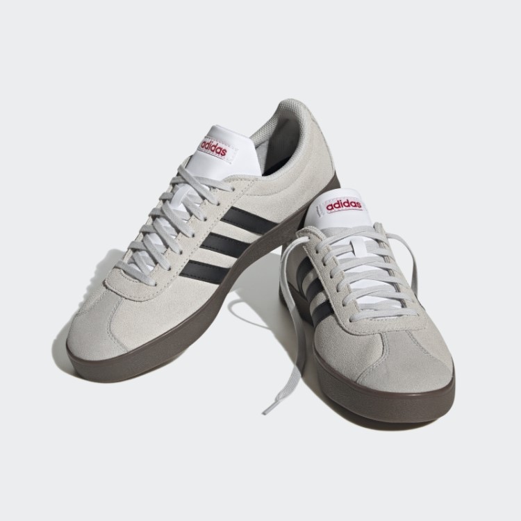Vl Court Estilo De Vida Skate Sapatos De Camurça Cinza Adidas
