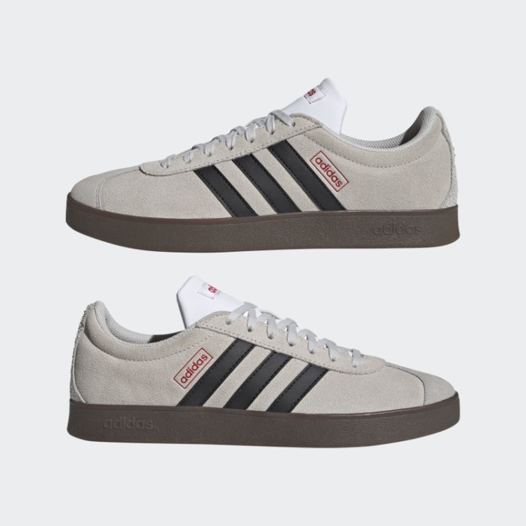 Vl Court Estilo De Vida Skate Sapatos De Camurça Cinza Adidas