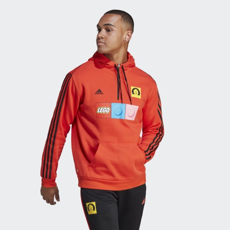 Negrito Laranja Adidas X Lego Tiro Moletom Com Capuz Fashion