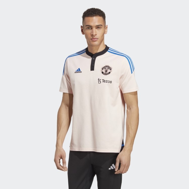 Camisa Polo Adidas Manchester United Condivo 22 Rosa Icey