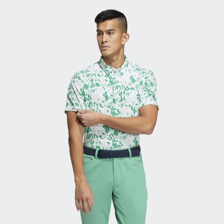 Jogar Camisa Polo Gráfico Verde Adidas Branco