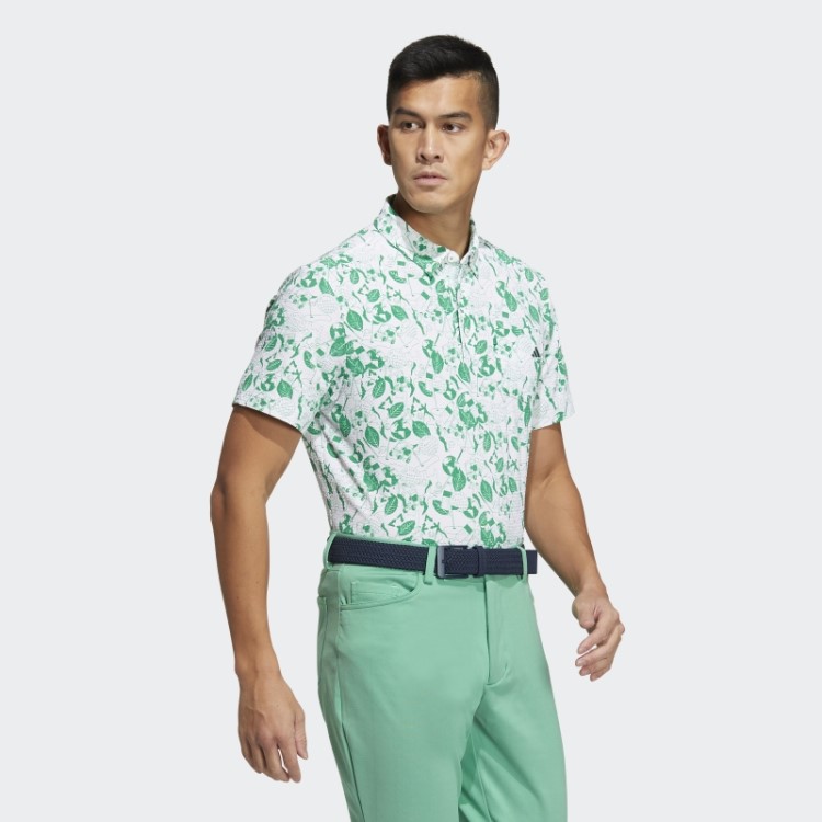 Jogar Camisa Polo Gráfico Verde Adidas Branco