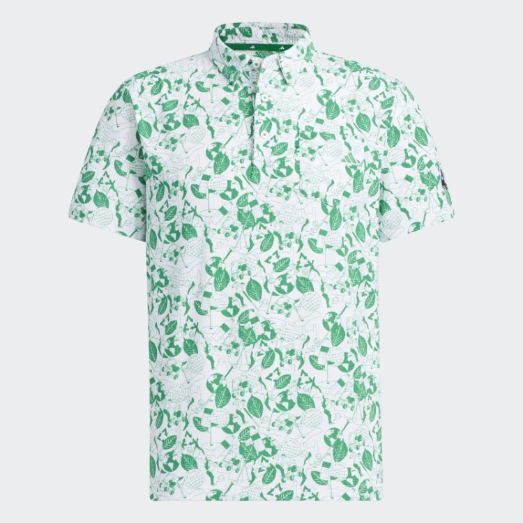 Jogar Camisa Polo Gráfico Verde Adidas Branco