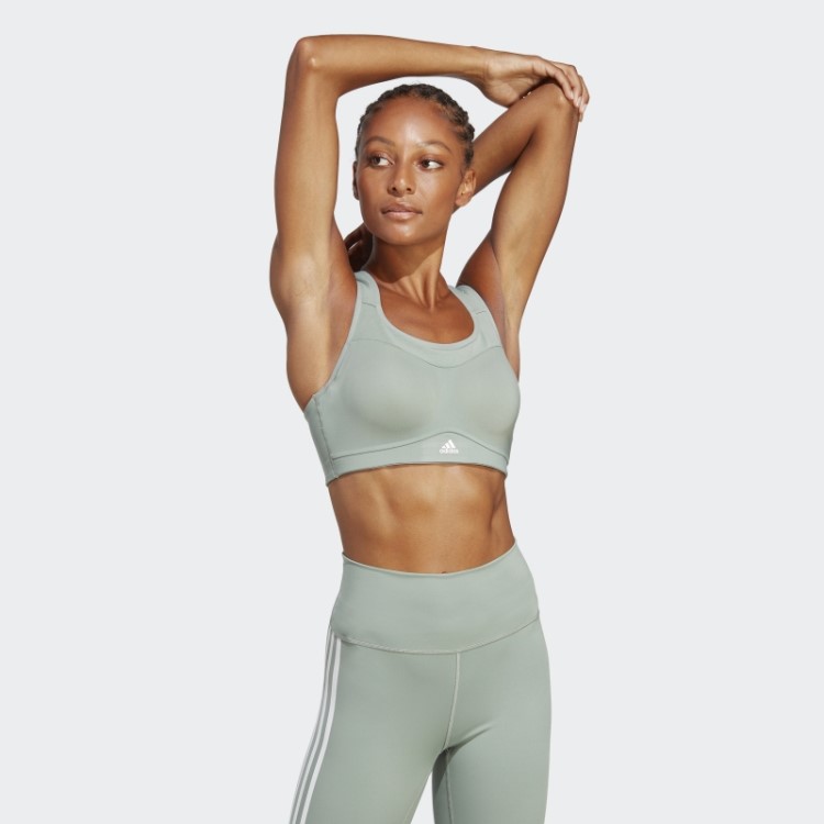 Sutiã Verde Prateado Adidas Tlrd Impact Training De Alto Suporte