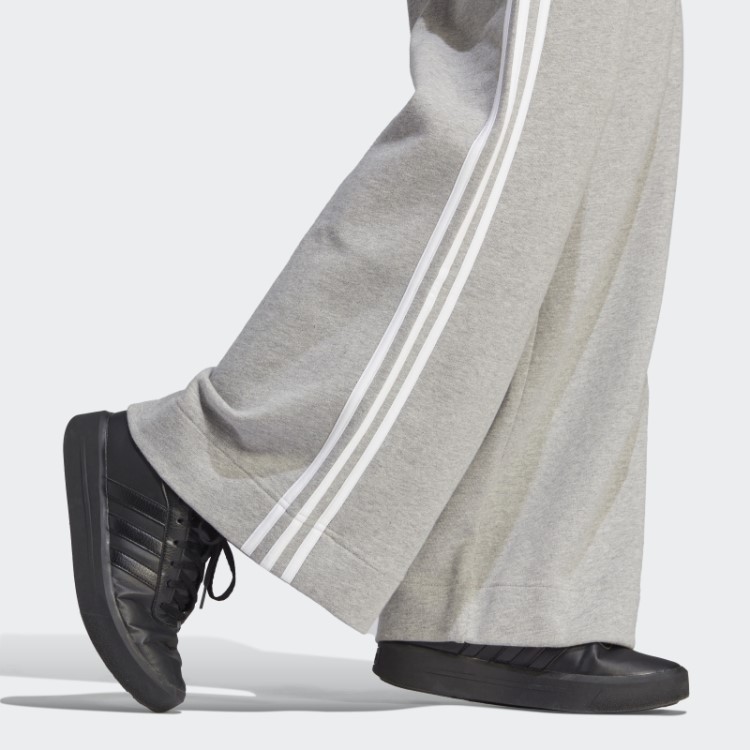 Essentials 3 Listras French Terry Calça Larga Cinza Médio Adidas