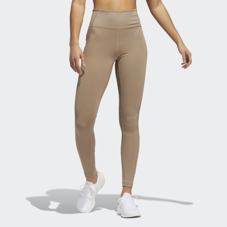 Meia-calça De Treino Adidas Hyperglam Marrom Giz