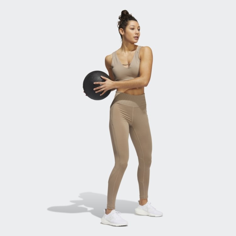 Meia-calça De Treino Adidas Hyperglam Marrom Giz