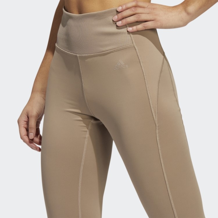 Meia-calça De Treino Adidas Hyperglam Marrom Giz