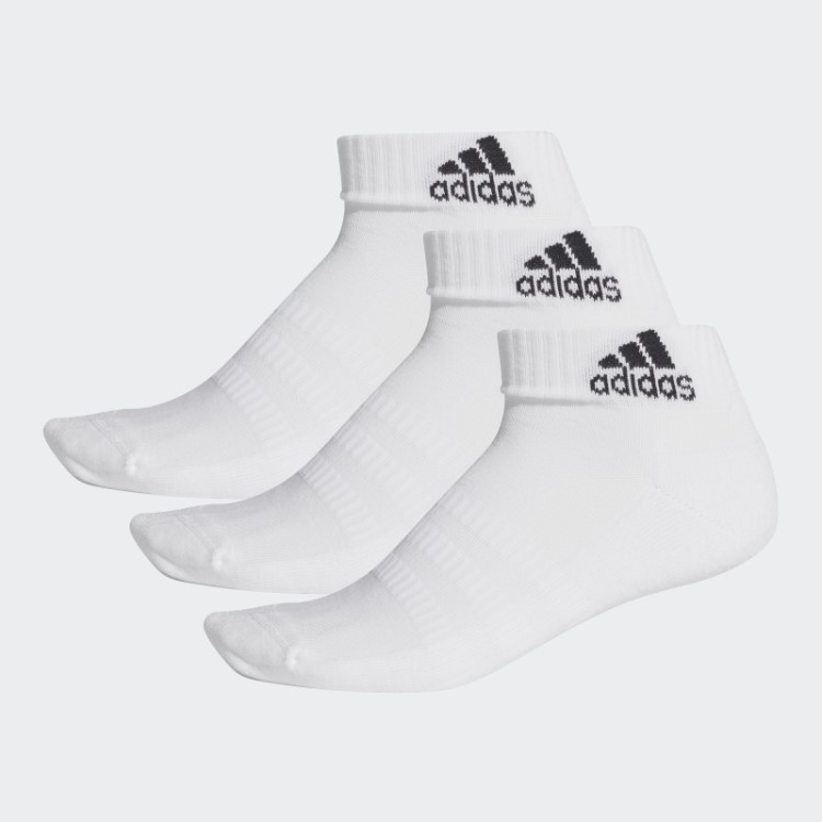 Meias De Cano Baixo Adidas Brancas Almofadadas - 3 Pares