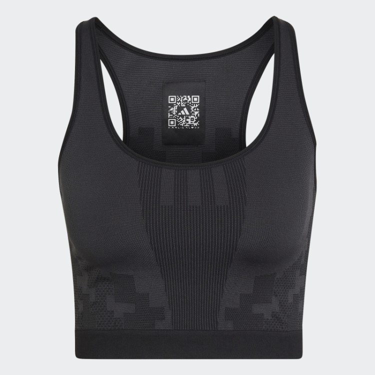 Top Adidas X Karlie Kloss Malha Sem Costura Em Camadas Hot Carbon