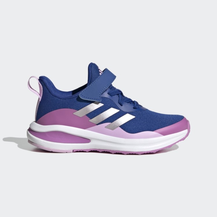 Adidas Blue Fortarun Sport Running Sapato Elástico Com Cadarço E Tira Superior