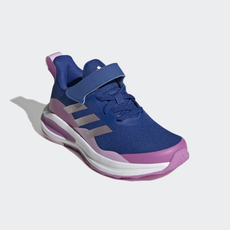 Adidas Blue Fortarun Sport Running Sapato Elástico Com Cadarço E Tira Superior
