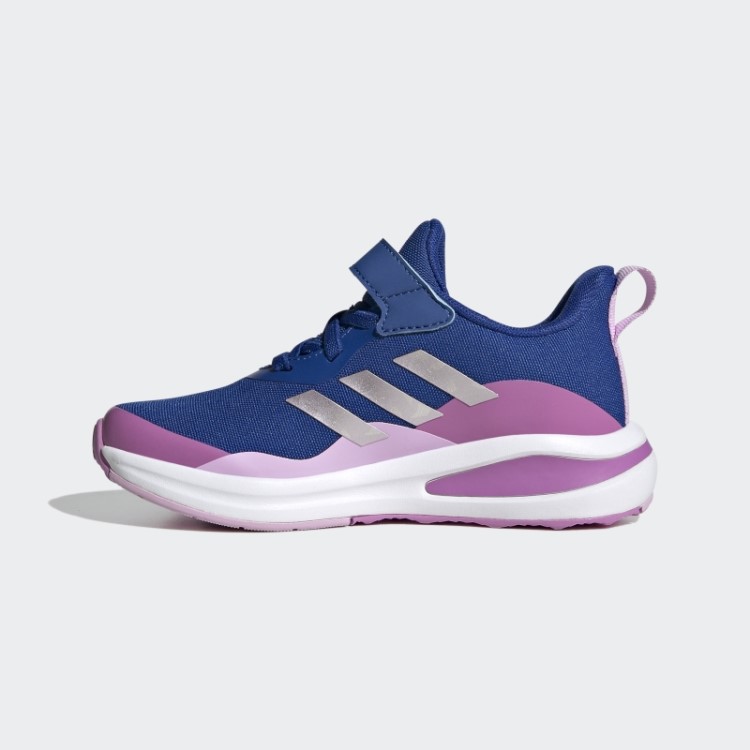 Adidas Blue Fortarun Sport Running Sapato Elástico Com Cadarço E Tira Superior