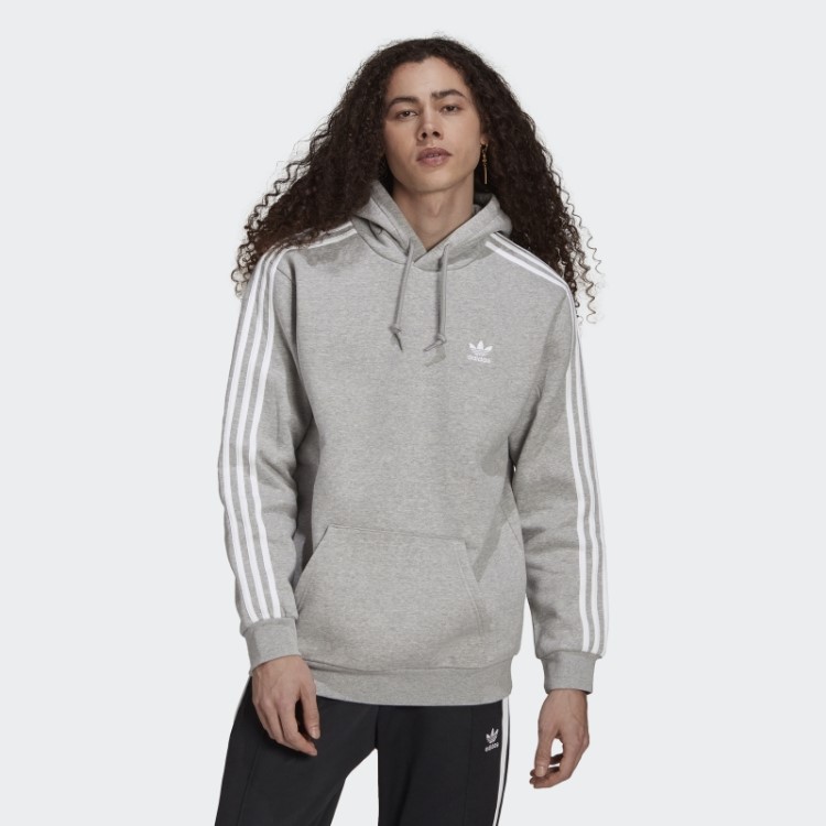 Moletom Cinza Médio Adidas Adicolor Classics Com As Três Listras