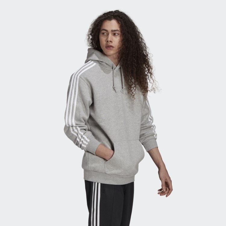 Moletom Cinza Médio Adidas Adicolor Classics Com As Três Listras