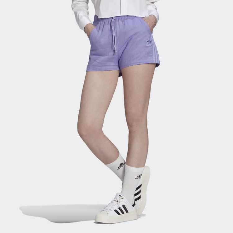 Shorts De Linho Adidas Roxo Claro