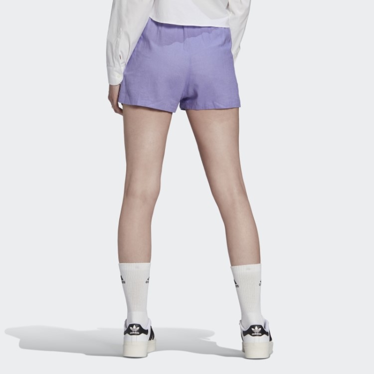 Shorts De Linho Adidas Roxo Claro