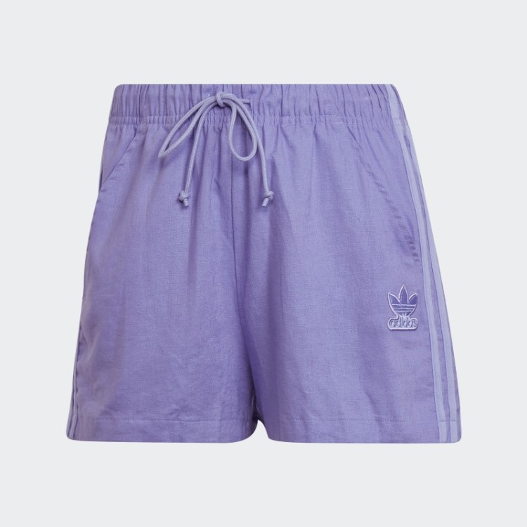 Shorts De Linho Adidas Roxo Claro