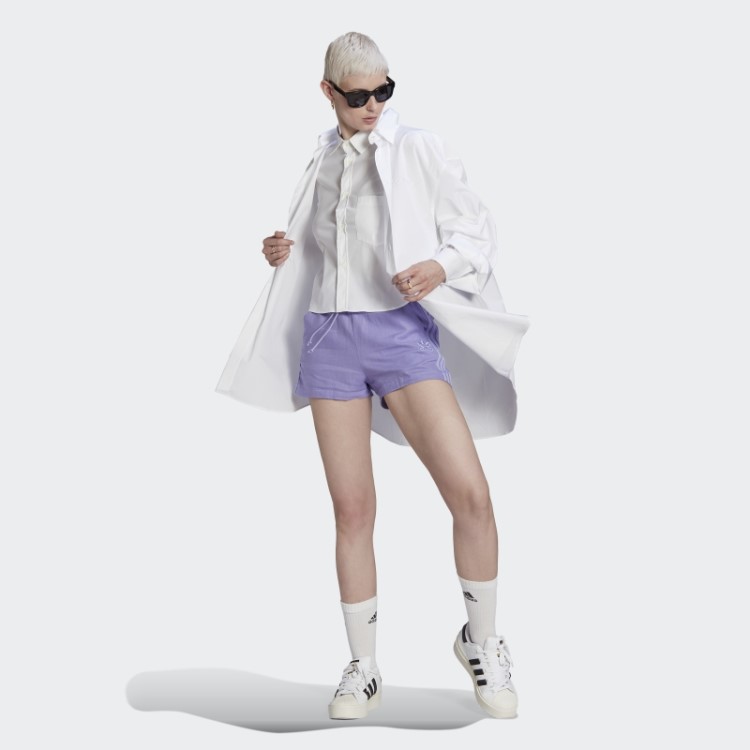 Shorts De Linho Adidas Roxo Claro