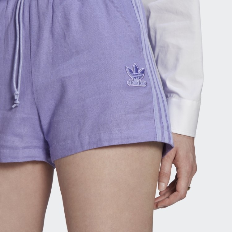 Shorts De Linho Adidas Roxo Claro