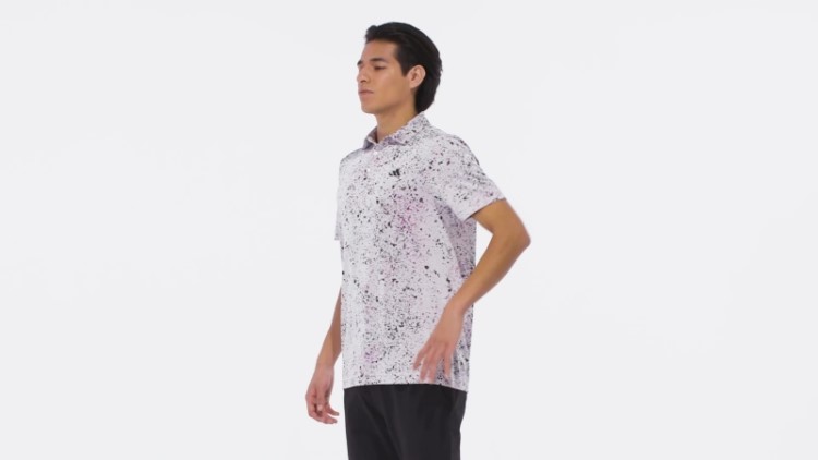 Camisa Pólo De Golfe Jacquard Adidas Branca