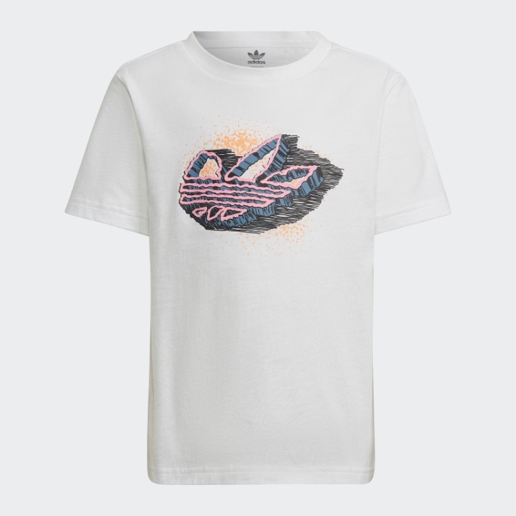 Camiseta Branca Com Estampa Adidas