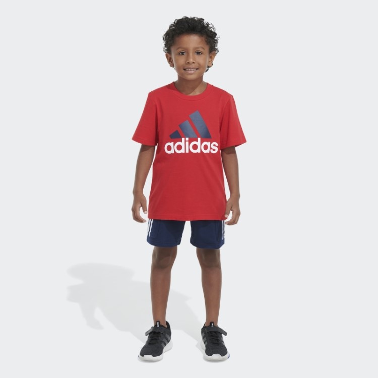 Conjunto Camiseta E Short Cargo Vermelho Adidas