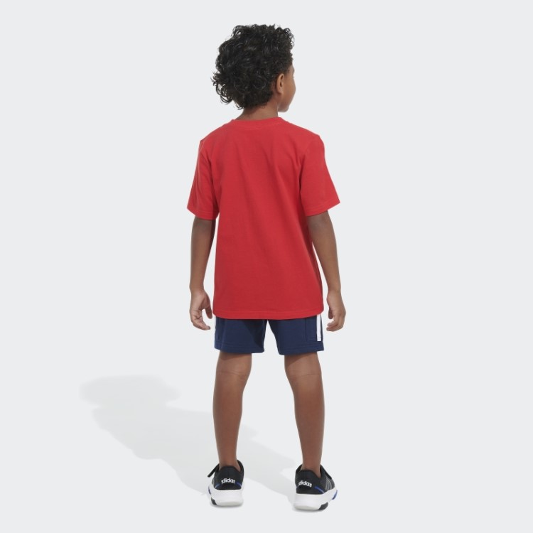 Conjunto Camiseta E Short Cargo Vermelho Adidas