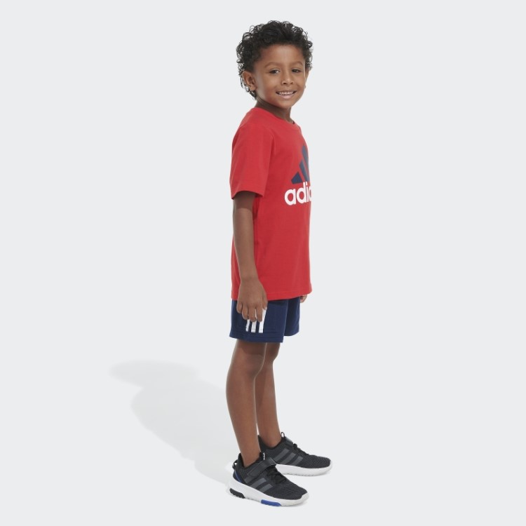 Conjunto Camiseta E Short Cargo Vermelho Adidas