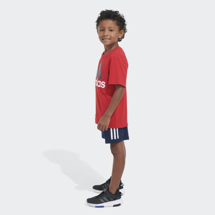 Conjunto Camiseta E Short Cargo Vermelho Adidas