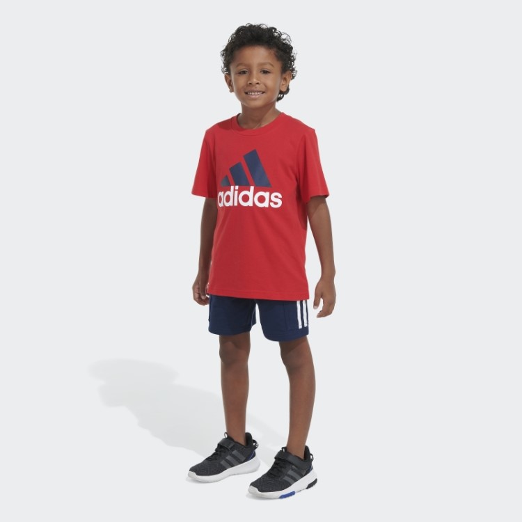 Conjunto Camiseta E Short Cargo Vermelho Adidas