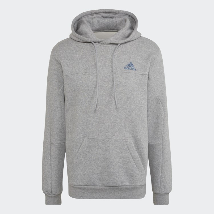 Moletom Esportivo Com Capuz Cinza Médio Adidas Em Lã Para Estádio