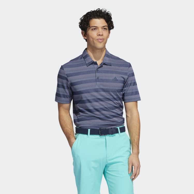 Camisa Polo Listrada Bicolor Azul Adidas