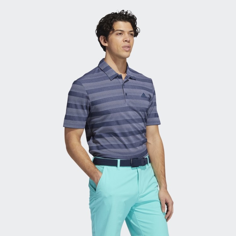 Camisa Polo Listrada Bicolor Azul Adidas