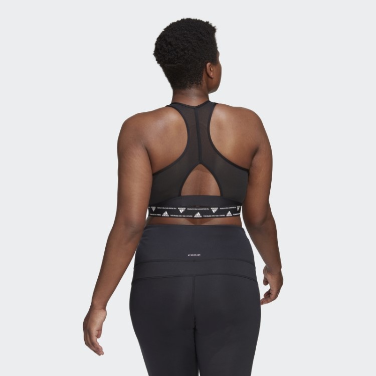 Sutiã Adidas Powerreact Training De Suporte Médio (tamanho Grande) Fashion Preto