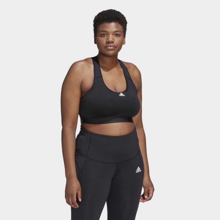 Sutiã Adidas Powerreact Training De Suporte Médio (tamanho Grande) Preto Quente