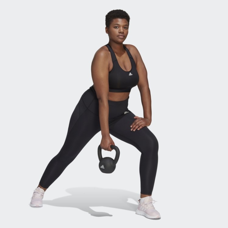 Sutiã Adidas Powerreact Training De Suporte Médio (tamanho Grande) Preto Quente