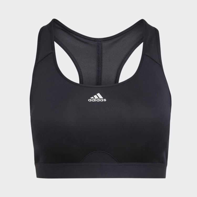 Sutiã Adidas Powerreact Training De Suporte Médio (tamanho Grande) Preto Quente
