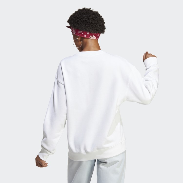Moletom Da Tripulação Trefoil Branco Adidas Estiloso