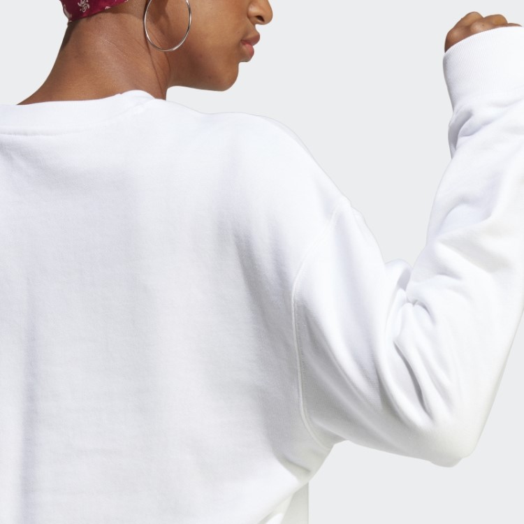 Moletom Da Tripulação Trefoil Branco Adidas Estiloso