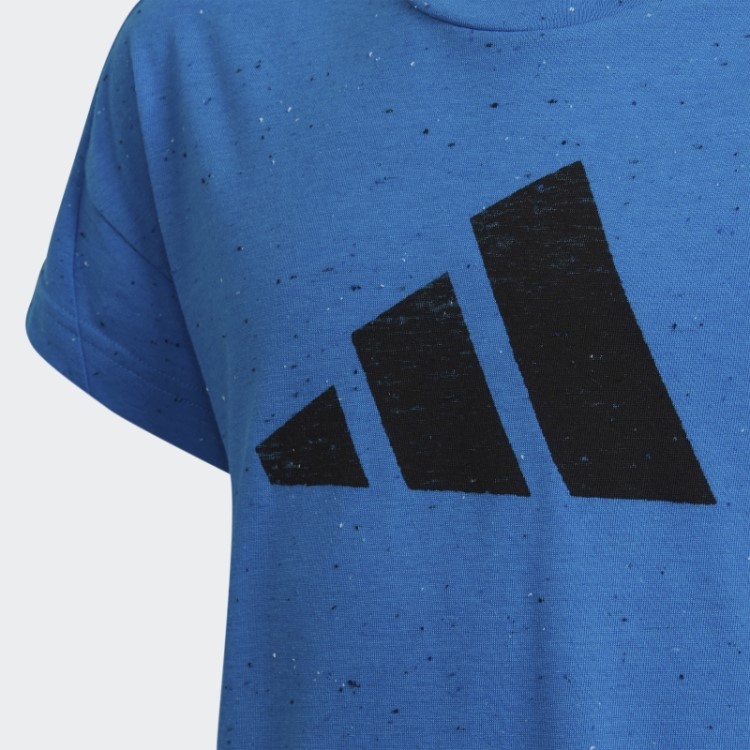 Camiseta De Algodão Solta Com As Três Listras Blue Mel Future Icons Da Adidas