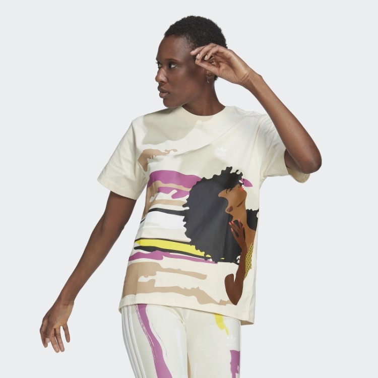 T-shirt Ecru Matiz Thebe Magugu Regular Adidas