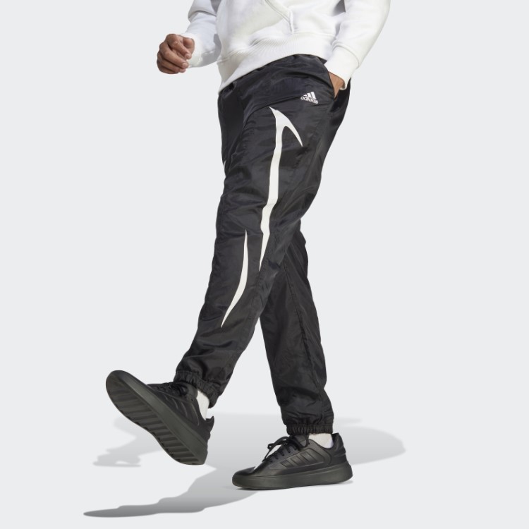 Calça Em Tecido Colorblock Preto Adidas