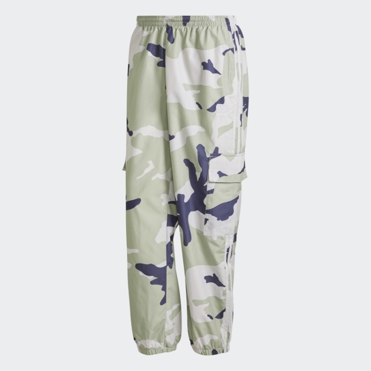 Calça De Nylon Camuflada Com Grafismo Cinza Orbit Adidas